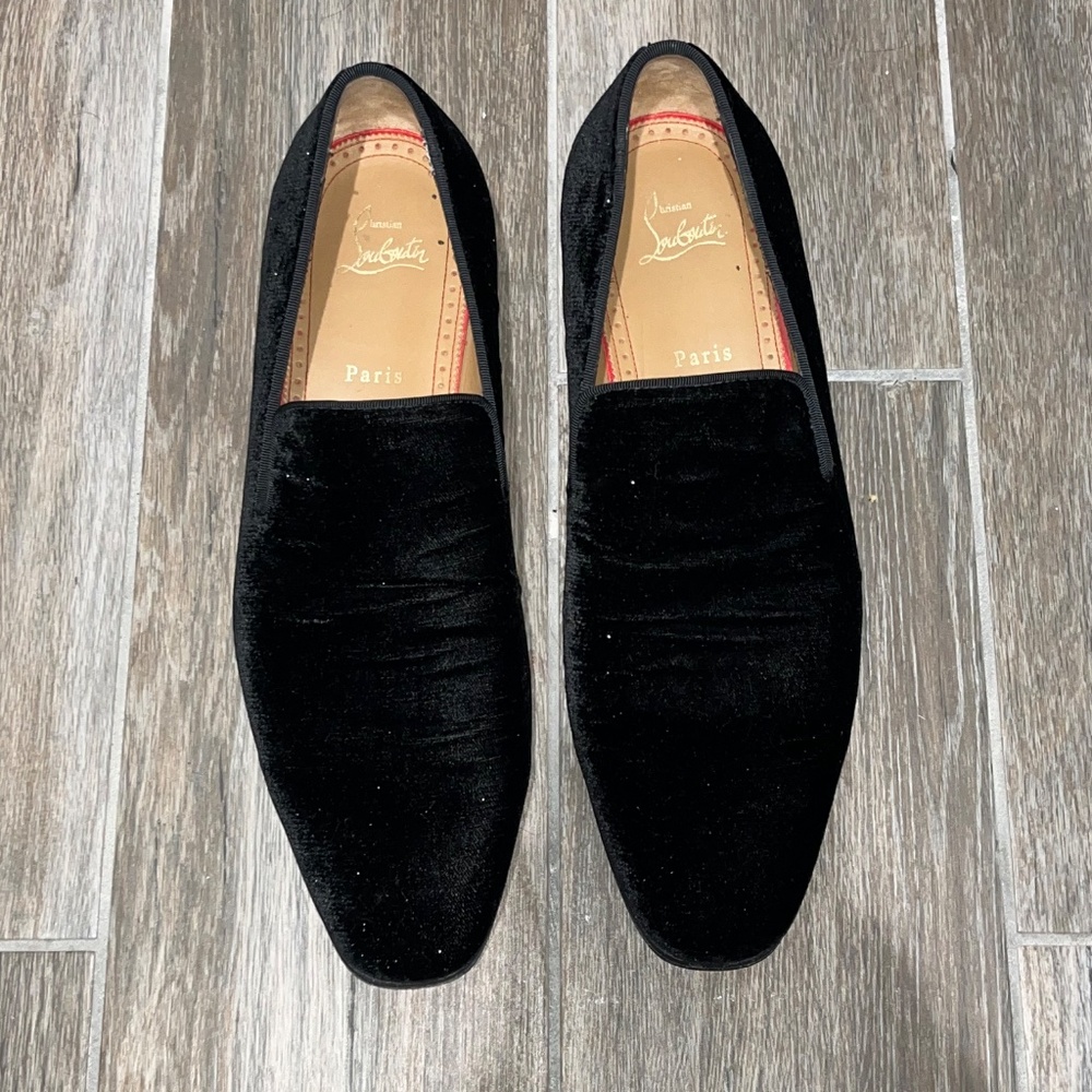Christian Louboutin Flat Velour Loafers
